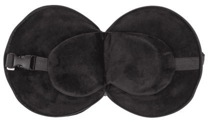 Plush travel pillow with eye mask