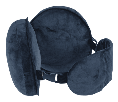 Plush travel pillow with eye mask