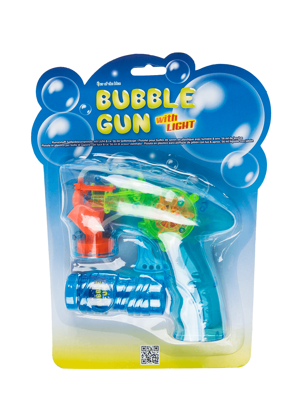 Bubble Gun with LED & ca. 56 ml bubble liquid,