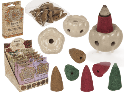 Backflow insence cone, Karma, 6 assorted,