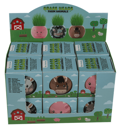 Grass head, farm animals, 6,5 cm,