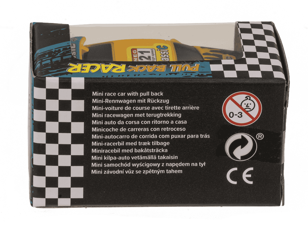 Racing car with pull back, approx. 5,5 x 4 cm,
