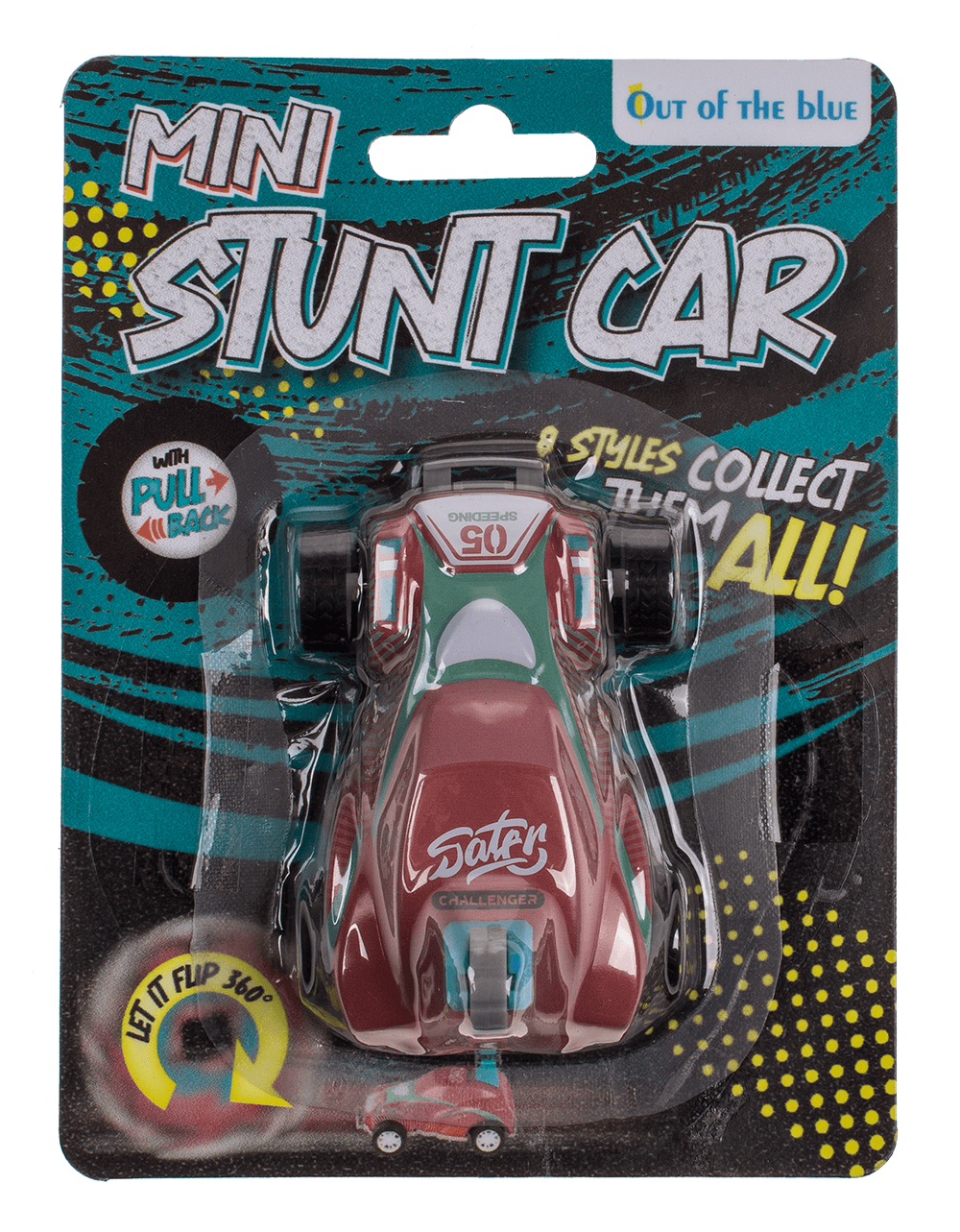 Mini stunt car with pull back, approx. 8 cm,