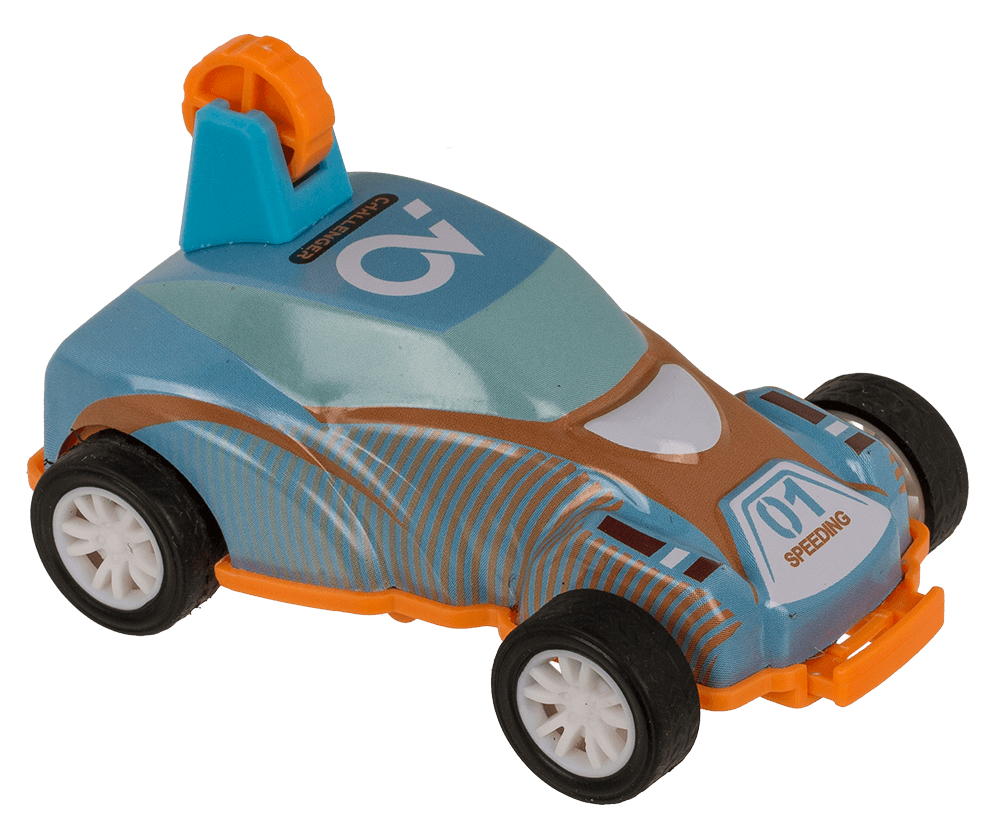 Mini stunt car with pull back, approx. 8 cm,