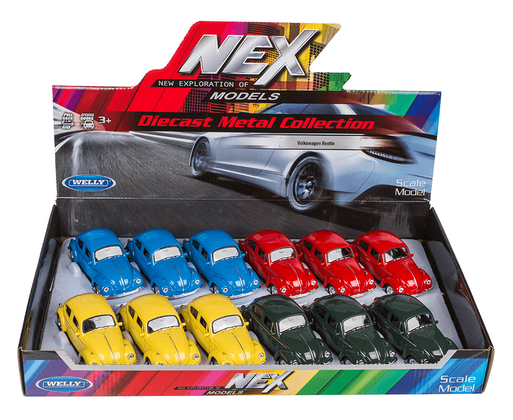 Model car with pull back, VW Beetle 1960,