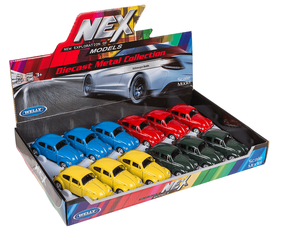 Model car with pull back, VW Beetle 1960,