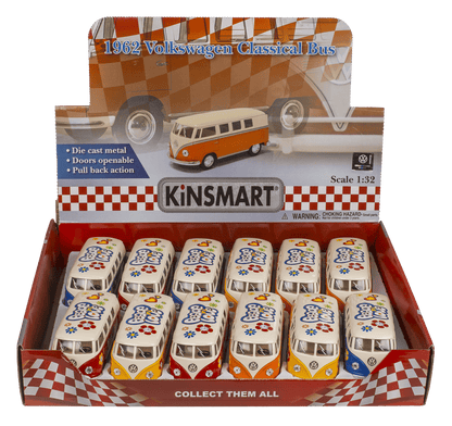 Metal model car with pull back, VW T1 Bus 1962 -,