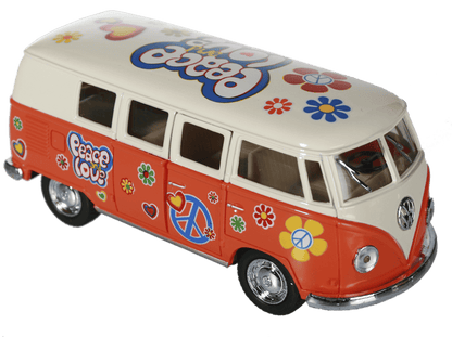 Metal model car with pull back, VW T1 Bus 1962 -,