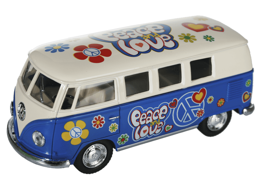 Metal model car with pull back, VW T1 Bus 1962 -,