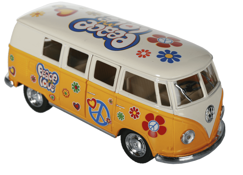 Metal model car with pull back, VW T1 Bus 1962 -,