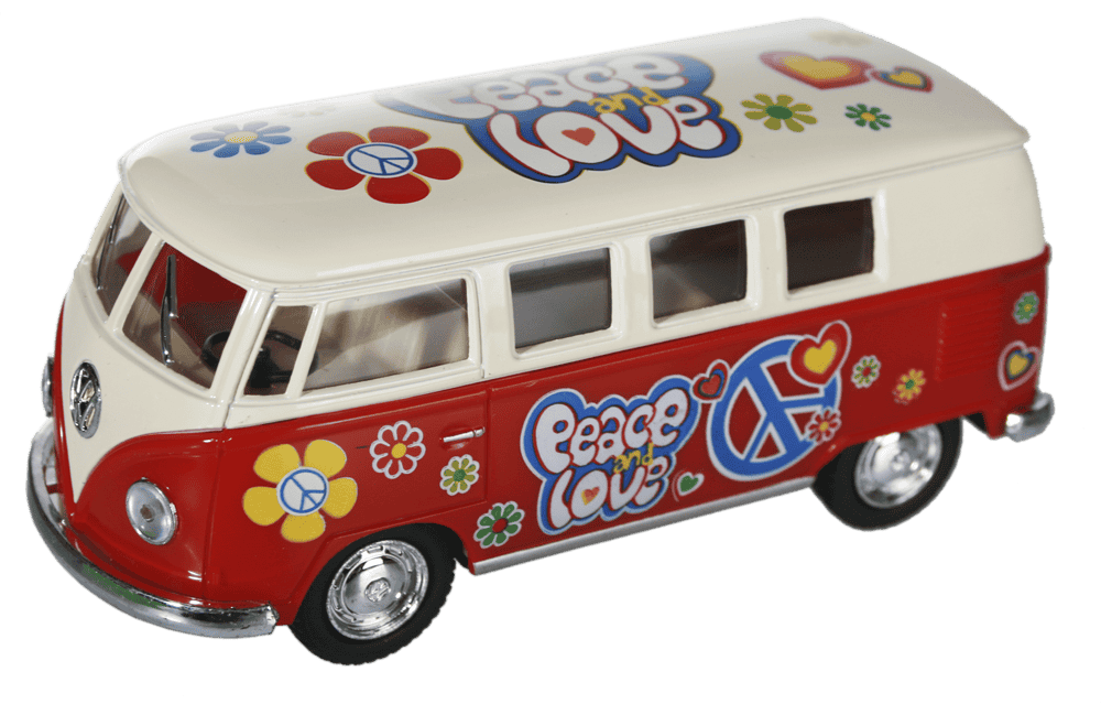 Metal model car with pull back, VW T1 Bus 1962 -,