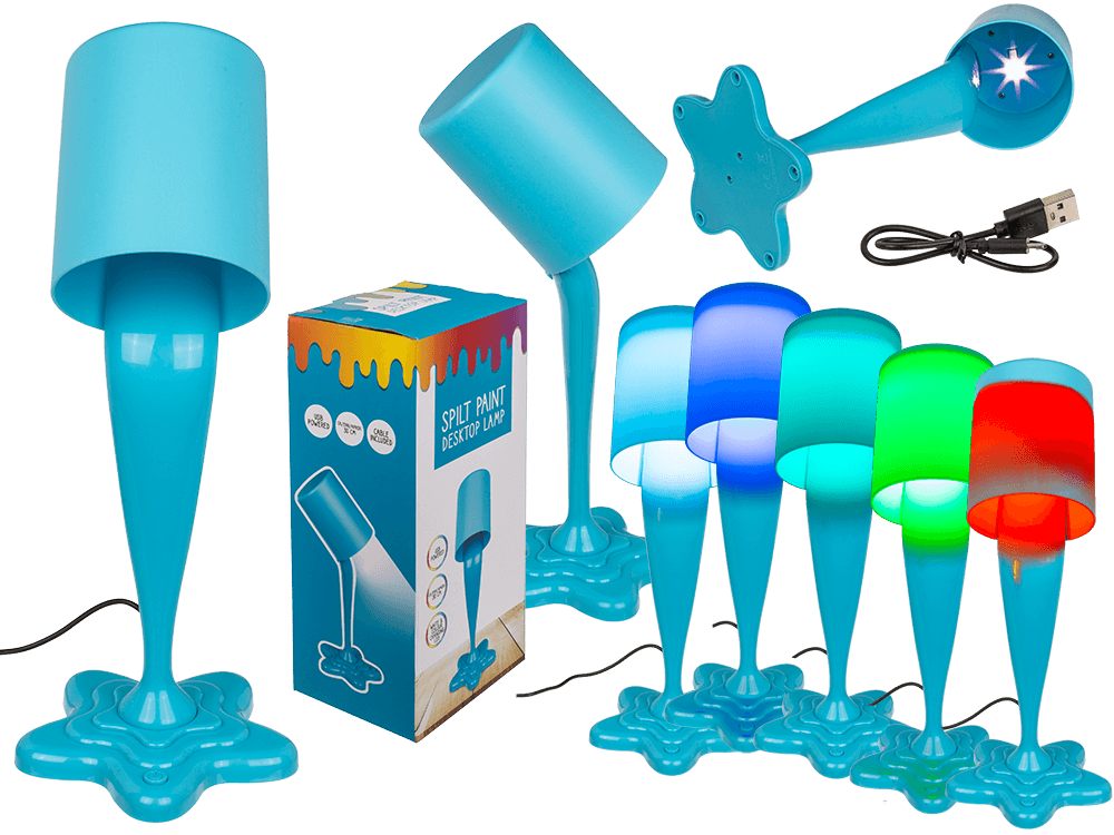 Spilt Paint Desktop Lamp, neon blue,
