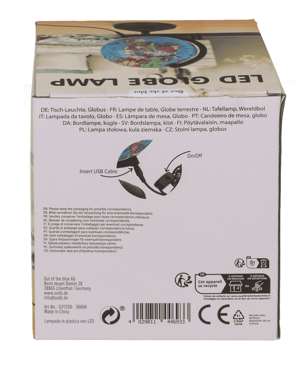 Lamp with LED, Globe,