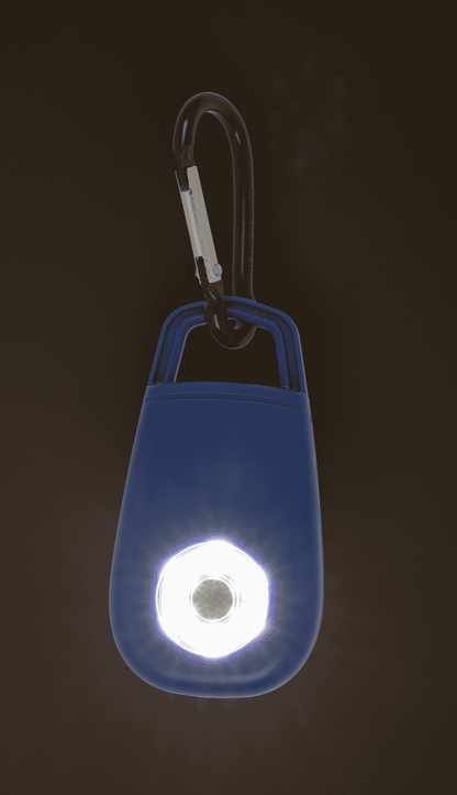 Pocket alarm with LED & snap hook,