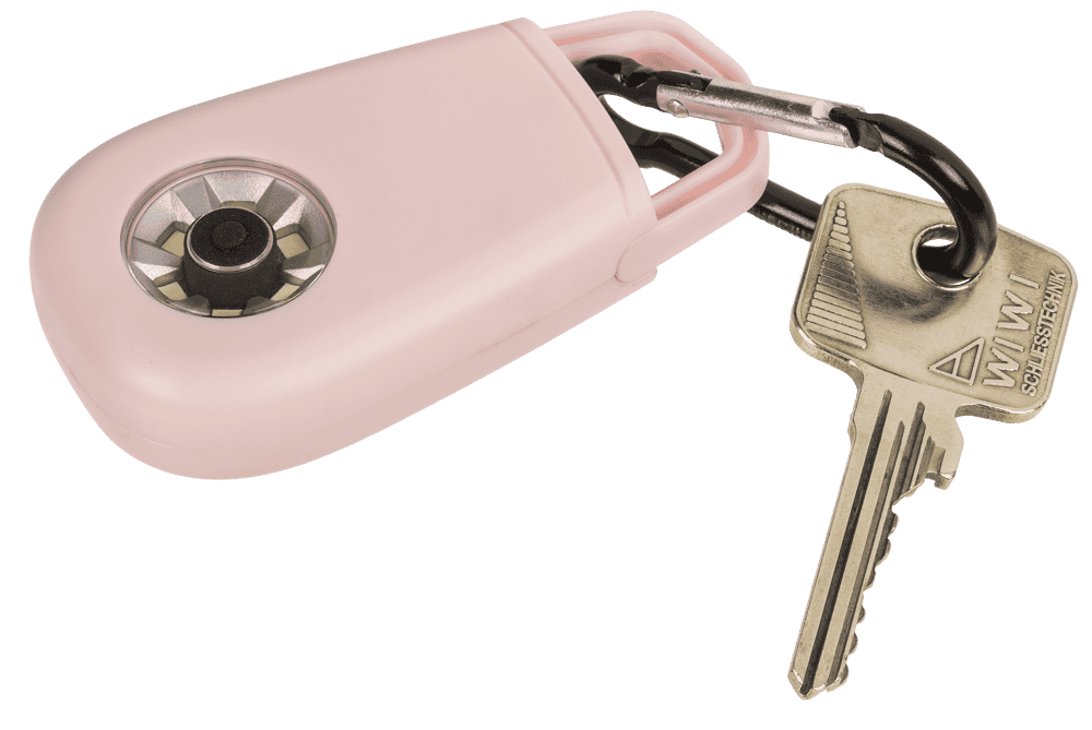 Pocket alarm with LED & snap hook,