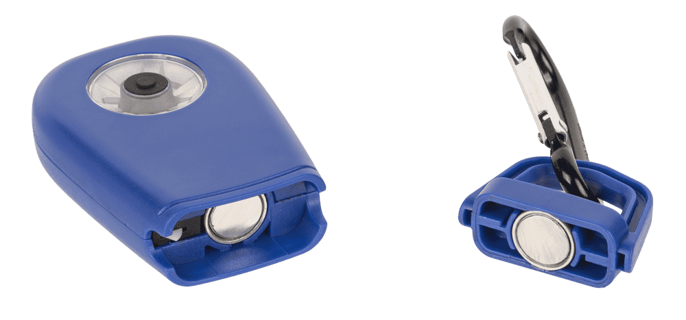 Pocket alarm with LED & snap hook,