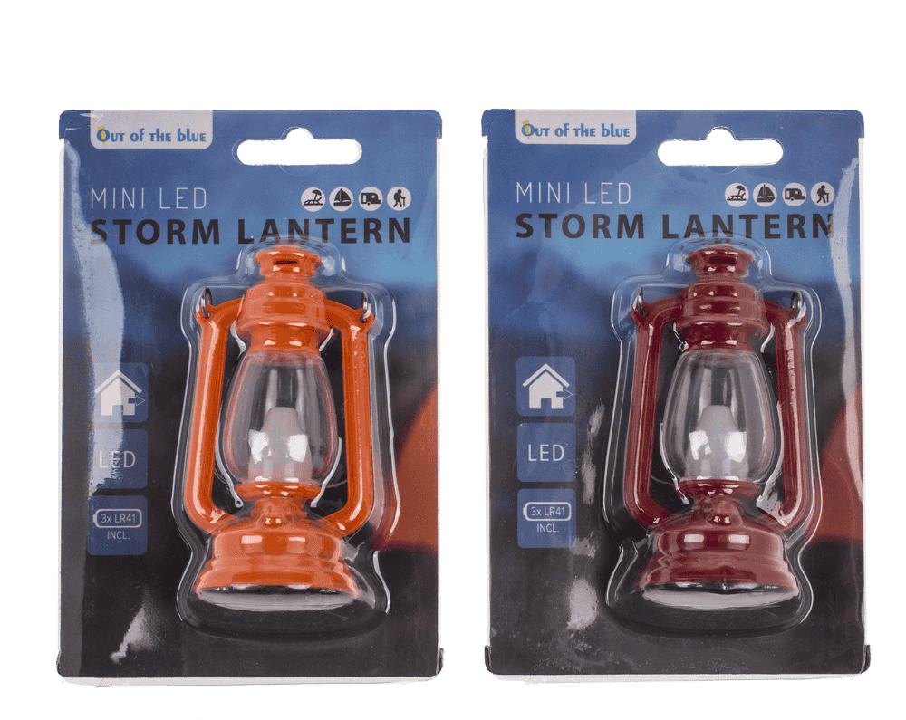 Mini LED storm lantern, 9 x 4 cm,