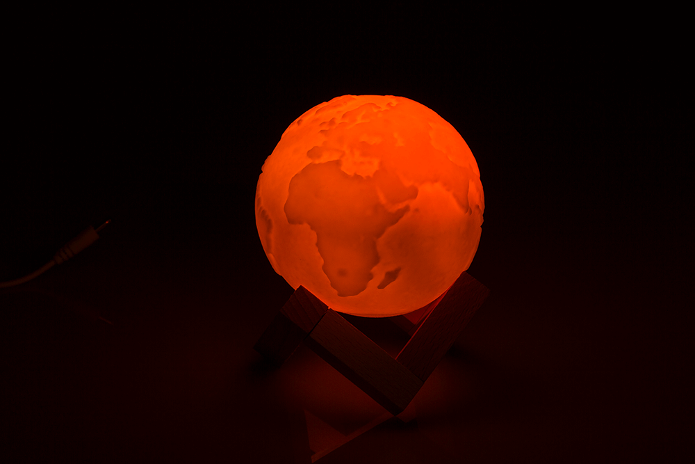 Color Changing Lamp, Earth, ca. 10 cm,