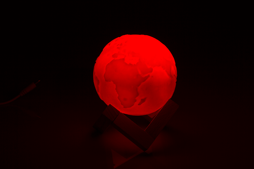 Color Changing Lamp, Earth, ca. 10 cm,