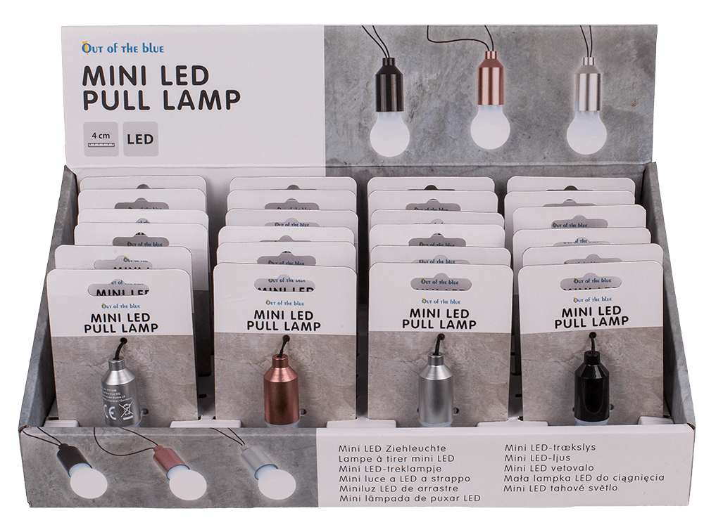 Mini LED pushing lamp, ca. 5 cm, 3 colours ass.,