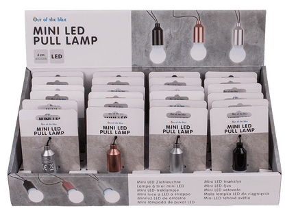 Mini LED pushing lamp, ca. 5 cm, 3 colours ass.,