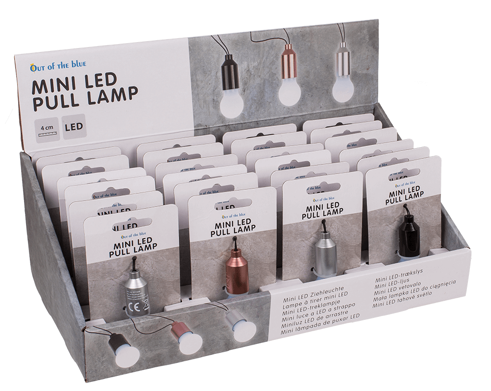 Mini LED pushing lamp, ca. 5 cm, 3 colours ass.,