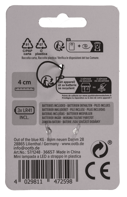 Mini LED pushing lamp, ca. 5 cm, 3 colours ass.,