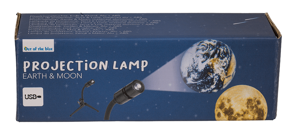 Projection lamp, Earth & Moon, alu + ABS material,