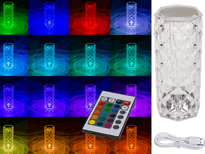 Crystal Lamp, ca. 21 x 9 cm, with colour changing