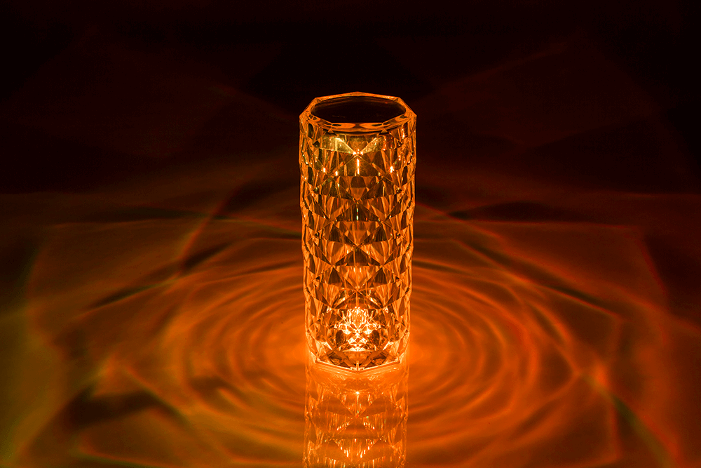 Crystal Lamp, ca. 21 x 9 cm, with colour changing