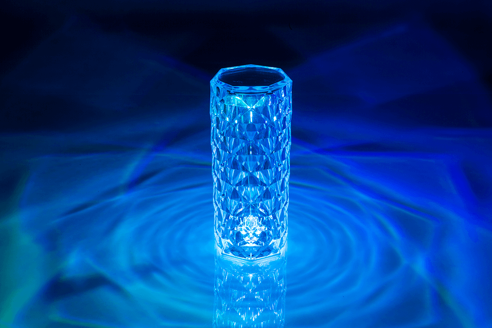 Crystal Lamp, ca. 21 x 9 cm, with colour changing