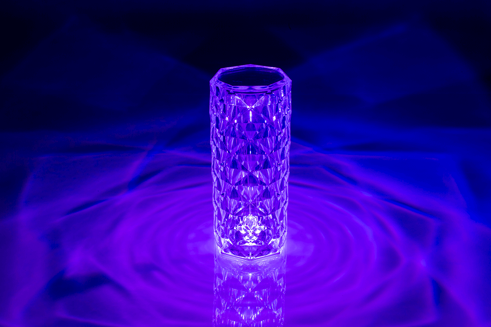 Crystal Lamp, ca. 21 x 9 cm, with colour changing