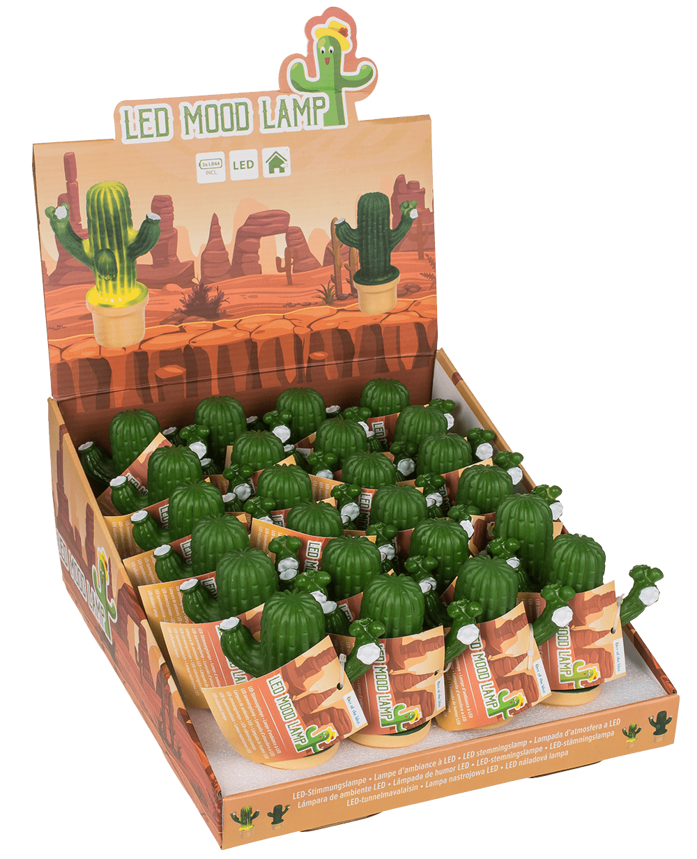 LED Mood lamp, Cactus, 8 x 12 cm,