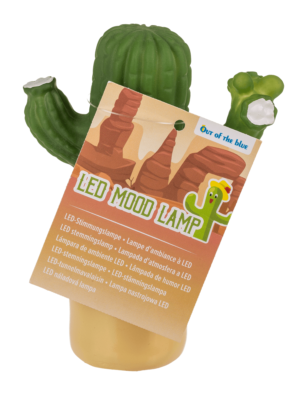 LED Mood lamp, Cactus, 8 x 12 cm,