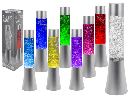 Glitter lamp with colour changing LED,