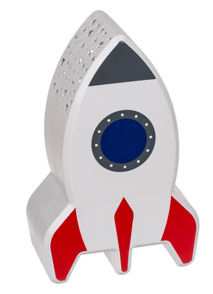Night light with star projector, rocket,