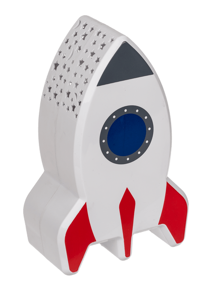 Night light with star projector, rocket,