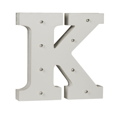 Illuminated wooden letter K, with 8 LED,