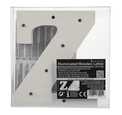 Illuminated wooden letter Z,