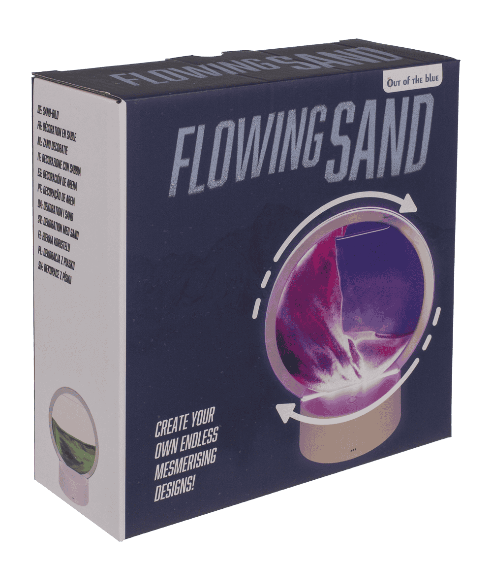 Rotating sand picture, with colour-changing LED