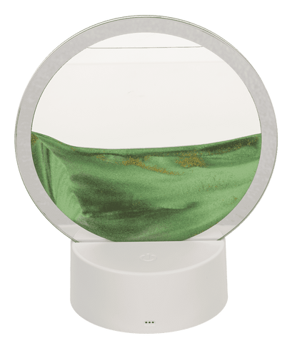 Rotating sand picture, with colour-changing LED