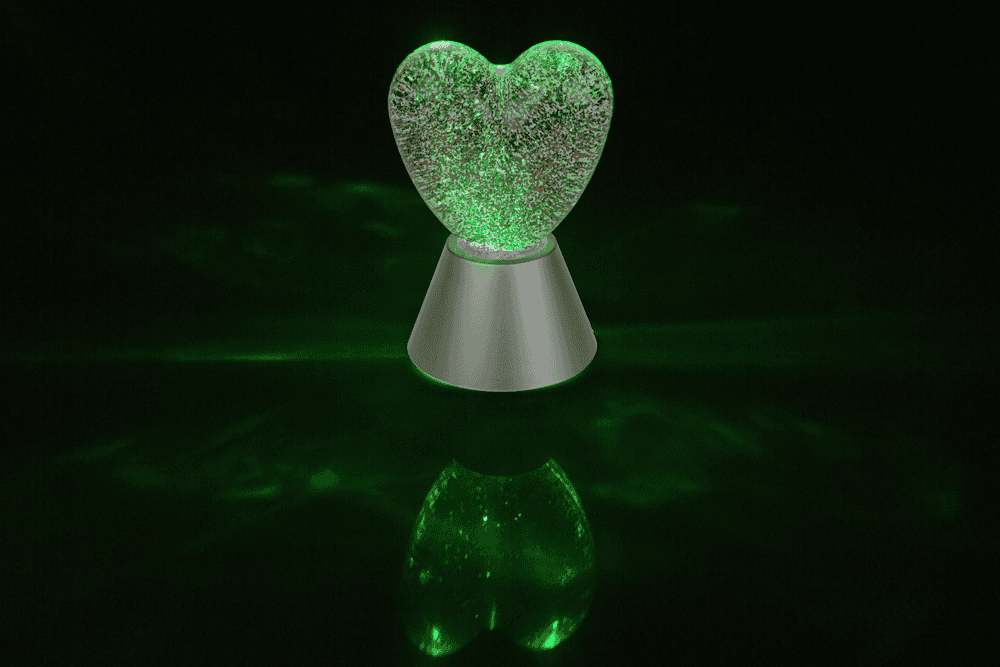 Glitter light "Heart", with red glitter,