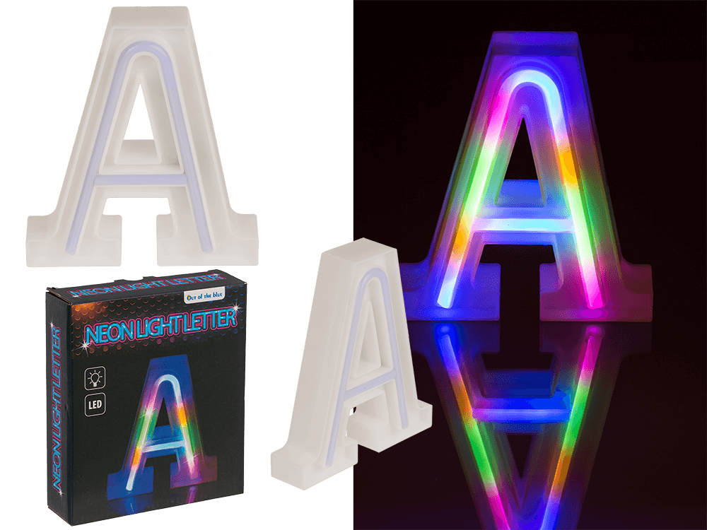 Neon Light Letter, A,  Height: 16 cm, for