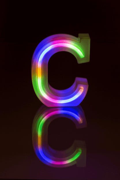 Neon Light Letter, C,  Height: 16 cm, for