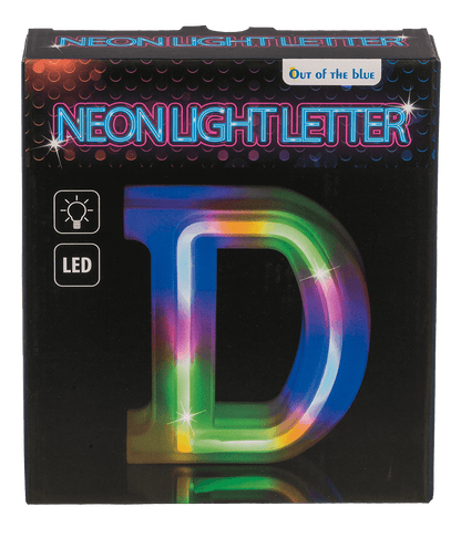 Neon Light Letter, D,  Height: 16 cm, for