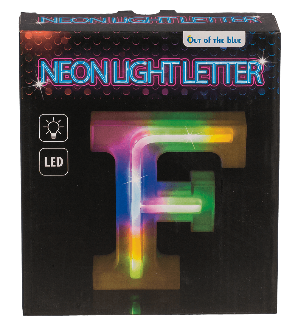 Neon Light Letter, F,  Height: 16 cm, for