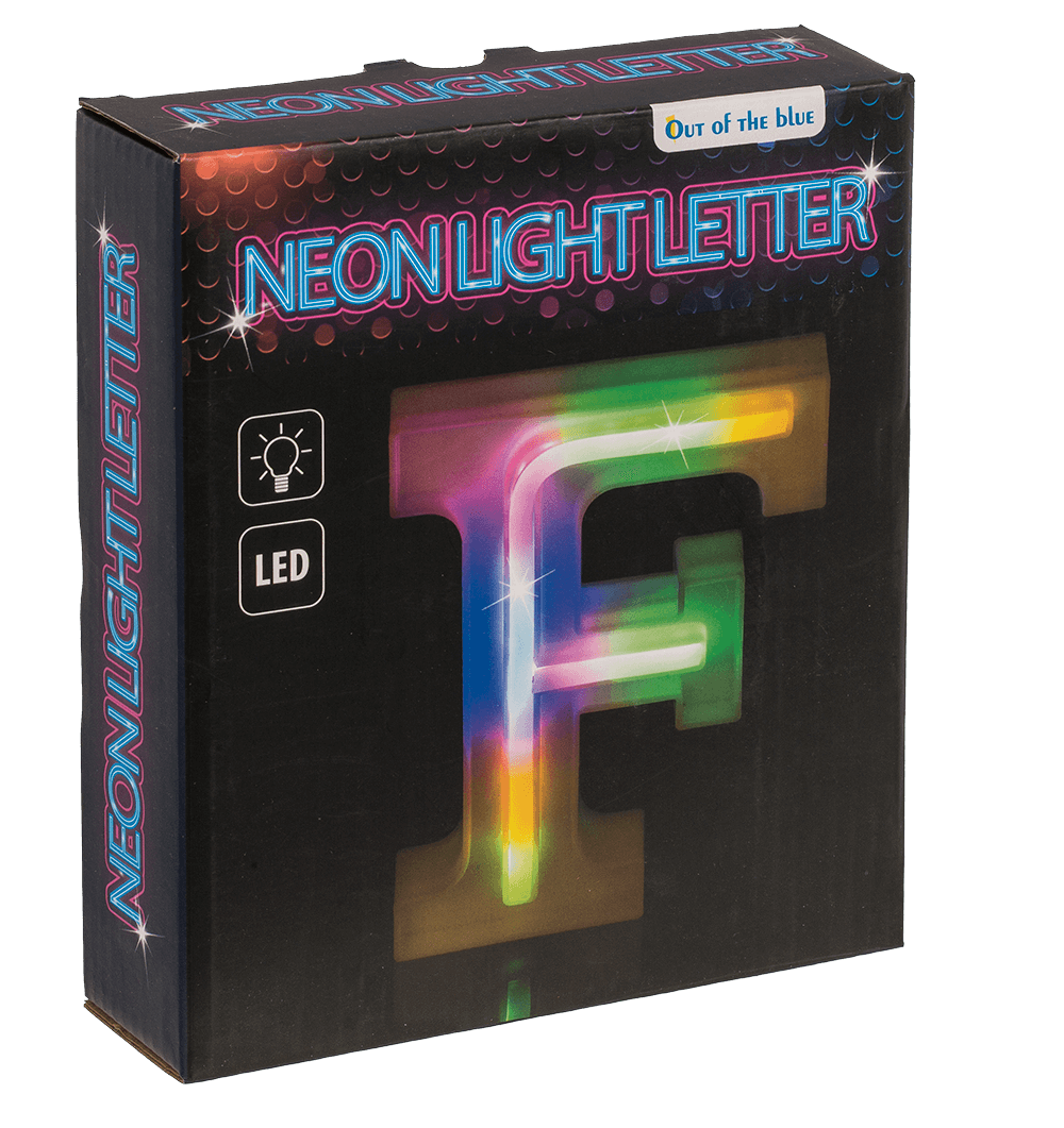 Neon Light Letter, F,  Height: 16 cm, for
