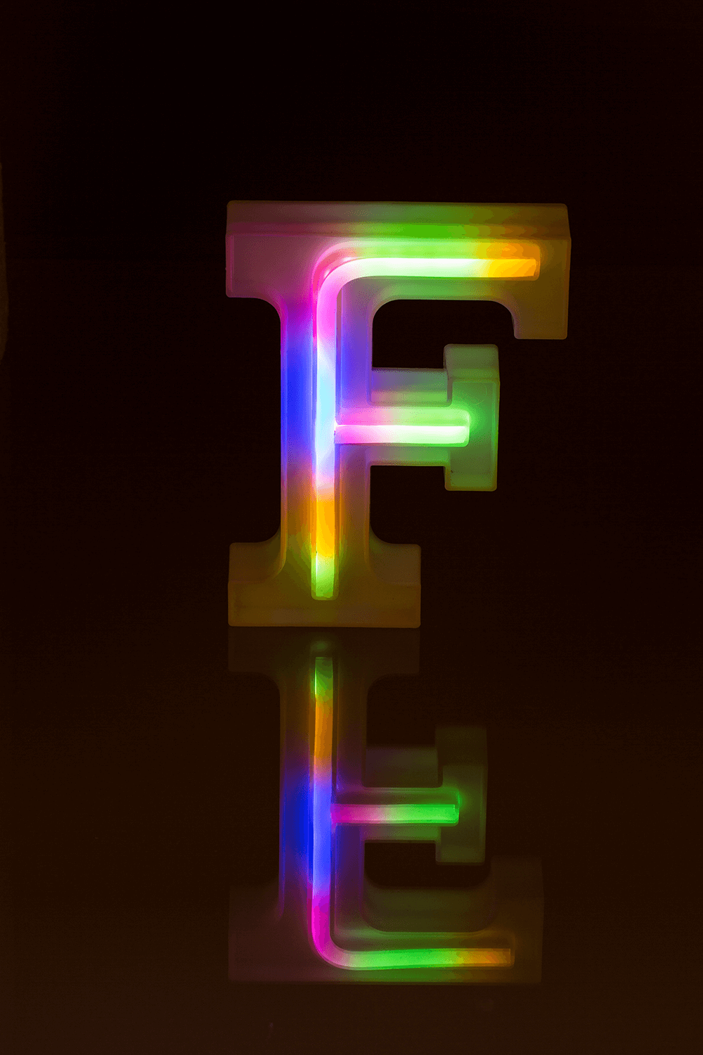 Neon Light Letter, F,  Height: 16 cm, for
