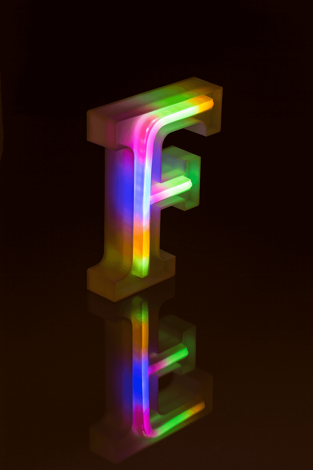Neon Light Letter, F,  Height: 16 cm, for
