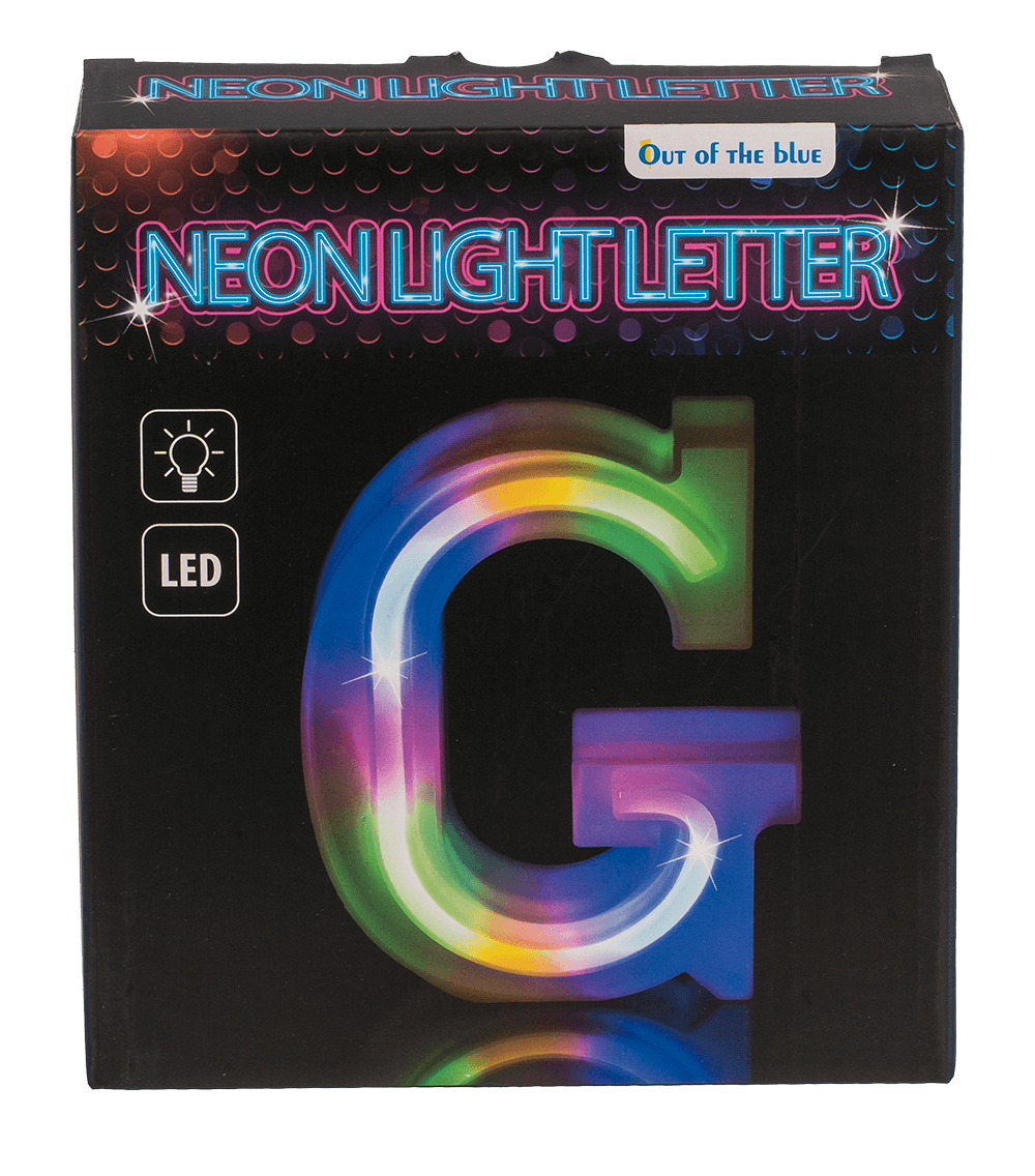 Neon Light Letter,G,  Height: 16 cm, for